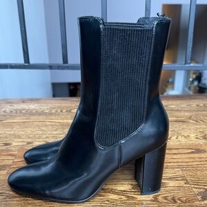 H&M Black Chelsea Block Heel Ankle Boots – Size 9 – Worn Once